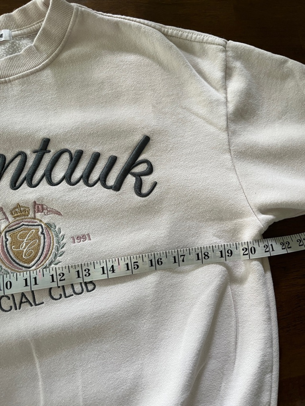 Garage Beige "Montauk Social Club" Crewneck Sweatshirt - Picture 5 of 10